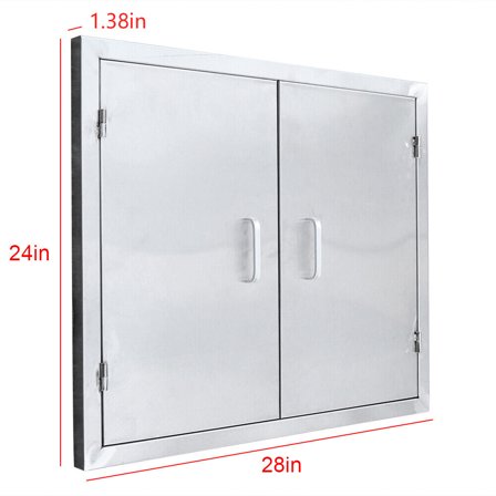 28" x 24" BBQ Double Door Outdoor Kitchen Stainless Steel Access BBQ Island