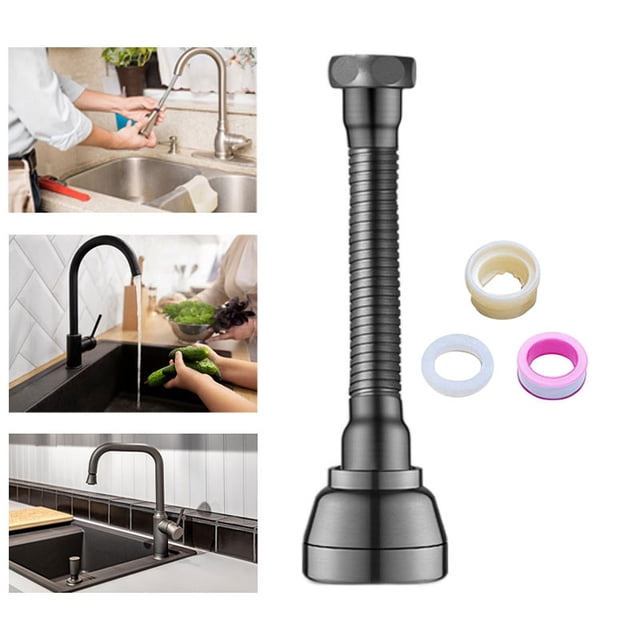 Adaptador del filtro de boucet de boucet Ducha de extensión del grifo y modos de burbujas que ahorración de agua a alta presión 360 Rotación Extensor gris