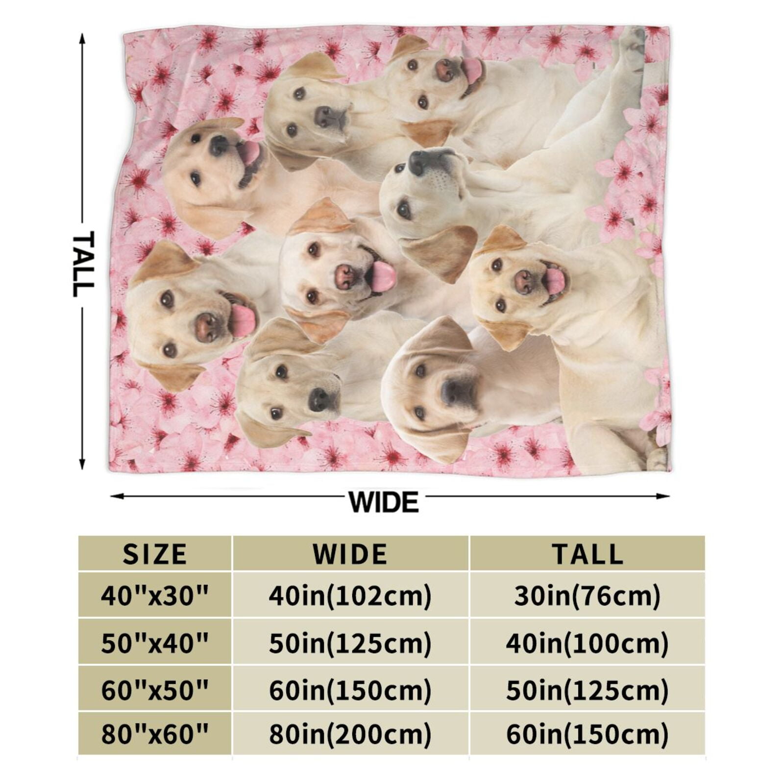 Wijzvio Labrador Retriever Dog Throw Blanket Soft Fuzzy Fleece Blanket For Couch Bed Living Room Decoration 60"X50"