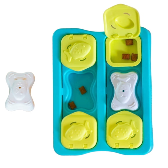 Puzle interactivo para gatos Catstages Kitty Cube, azul