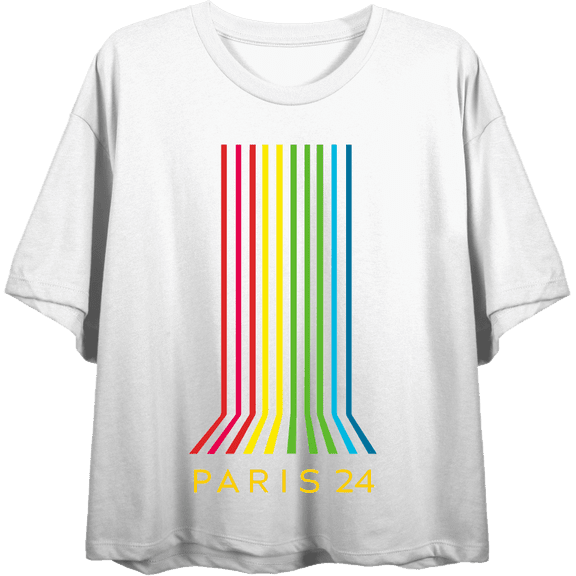 Vintage Rainbow Women's Crew Neck Short Sleeve Crop Tee