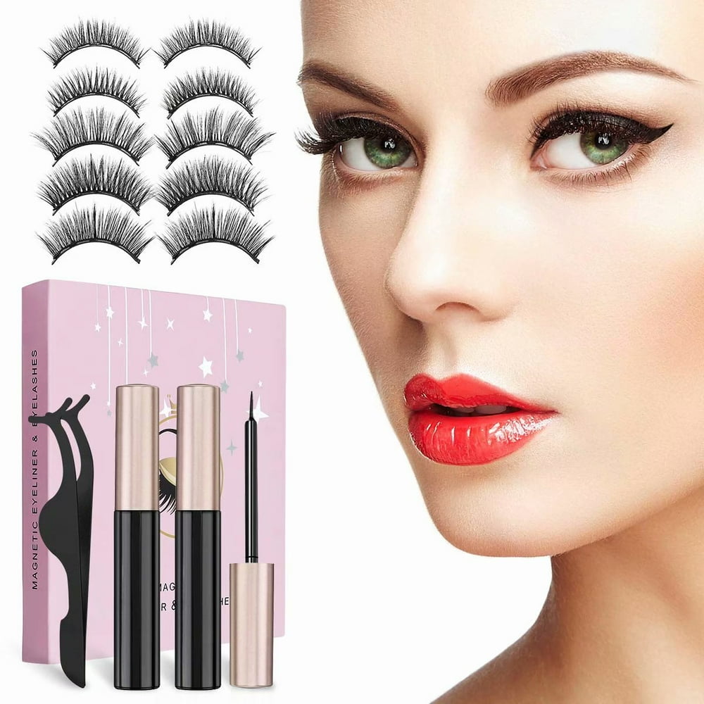 Saisze Magnetic Eyelashes And Eyeliner Set 2 Tubes Eyeliner 5 Pairs saisze-magnetic-eyelashes-and-eyeliner-set-2-tubes-eyeliner-5-pairs