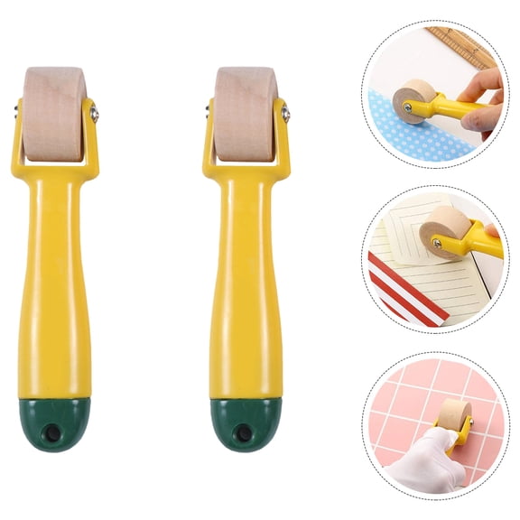 PAMINGONO  Wooden Seam Roller Tool Pressing Seams Sewing Projects Ergonomic Handle 2Pcs