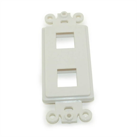 Wall plate: 2 Open Keystone Decora Plate Insert, White