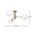 thumbnail image 6 of AC11763BR Artcraft Lighting Bonita - 3 Light Semi-Flush Mount-11.5 Inches Tall and 31.5 Inches Wide, 6 of 14