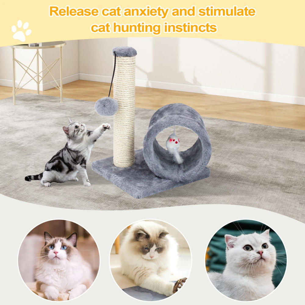 Ksruee Cat Scratch Post Kitten Climbing Scratch Pillar Elevated Interactive Cat Scratching Post for Exercise Stress Relaxation Climbing Burrowing realistic
