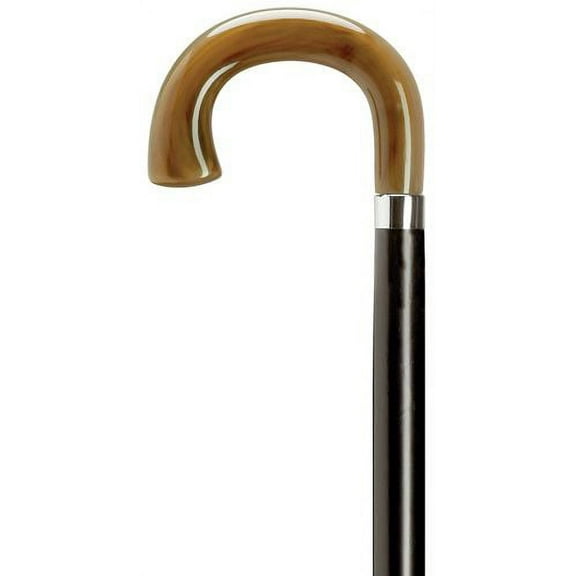 Walking Cane Men Square Nose Crook Cane Black Maple With Horn Handle
