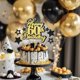 thumbnail image 5 of Cake topper OffiCreative Feliz 60.º cumpleaños negro y dorado, 5 of 7