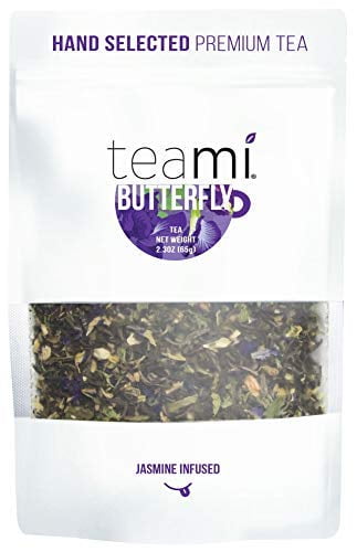 Butterfly Pea Flower Tea - Premium Hand-Selected Loose Leaf Tea Blend - Antioxidant Rich, Caffeine-Free Jasmine infused 65g