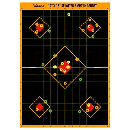 Colorful Splatter Shooting Targets with Vibrant Impact Marks 12x18 Inch Paper Sheets Black