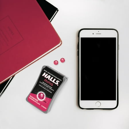 HALLS Minis Watermelon Flavor Sugar Free Cough Drops, 24 Drops