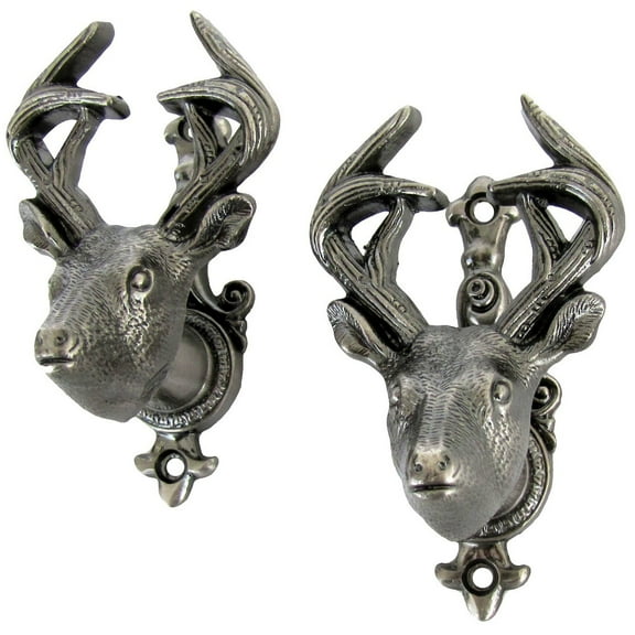 Buck Deer Wall Mount Weapon Hooks Gun Rifle Holder Bowie Knife Sword Hanger Set