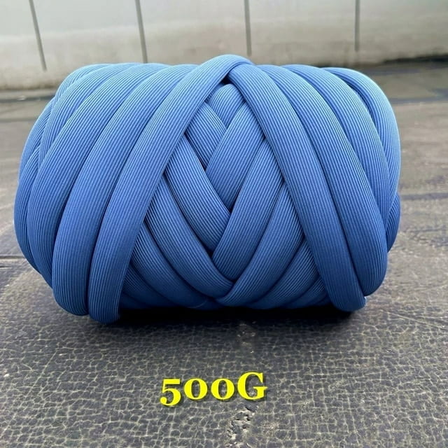 New Striped Core Spun Crochet Yarn Ice Silk Feeling Polyester Cotton Rope for Handbag Pet Nest Fashion Home Decoration
