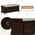 thumbnail image 4 of Classic Storage Bench Ottoman with Cushioned Seat and 3 Drawers for Living Room Entryway, 4 of 18