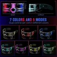 thumbnail image 2 of 3 Pcs LED Visor Glasses, 7 Colors & 5 Modes Futuristic Glasses, Cyberpunk Light-Up Goggles, and Luminous Glasses, 2 of 5