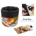 thumbnail image 4 of PhooArto Large Barrel Drawstring Makeup Bag, Music Notes Violin Leaf Painting Travel Cosmetic Bag Portable Make Up Organizer Bag, 4 of 6