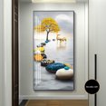 thumbnail image 3 of Nuevo lienzo de pintura de piedra zen dorada de Fengshui chino, arte de pared, carteles e impresiones de árboles ricos en oro para la decoración del hogar de la sala de estar, 3 of 5