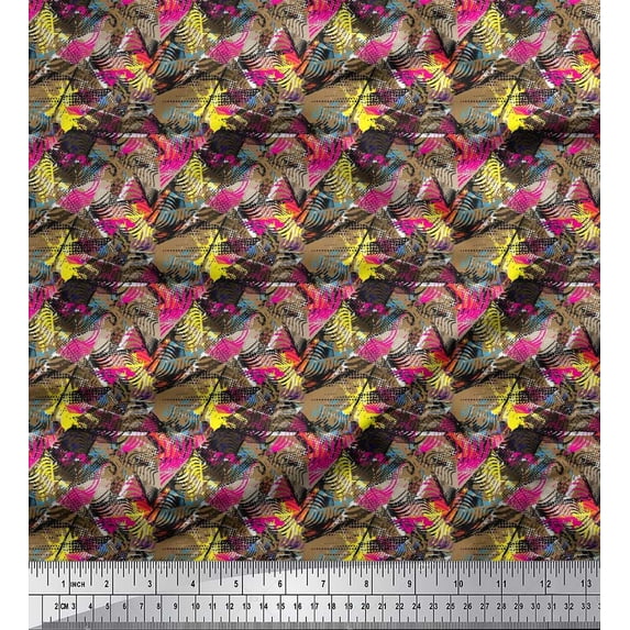 Soimoi Cotton Jersey Fabric Animal Skin Abstract Print Fabric by the Yard 58 Inch Wide