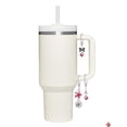 thumbnail image 2 of Delight Jewelry Silvertone Small 3-D Red Present Box with Bow - Silvertone Black Bow Charm Accessory for Tumblers and Thermal Cups, 2 of 4