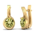 thumbnail image 2 of 5mm Round Lemon Quartz English Lock Stud 925 Sterling Silver Gold Vermeil Valentines Day Gifts Women Earrings, 2 of 4