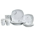 thumbnail image 2 of Tabletops Unlimited Gallery Pescara Square 16 Piece Dinnerware Set, Swirl Pattern, 2 of 6