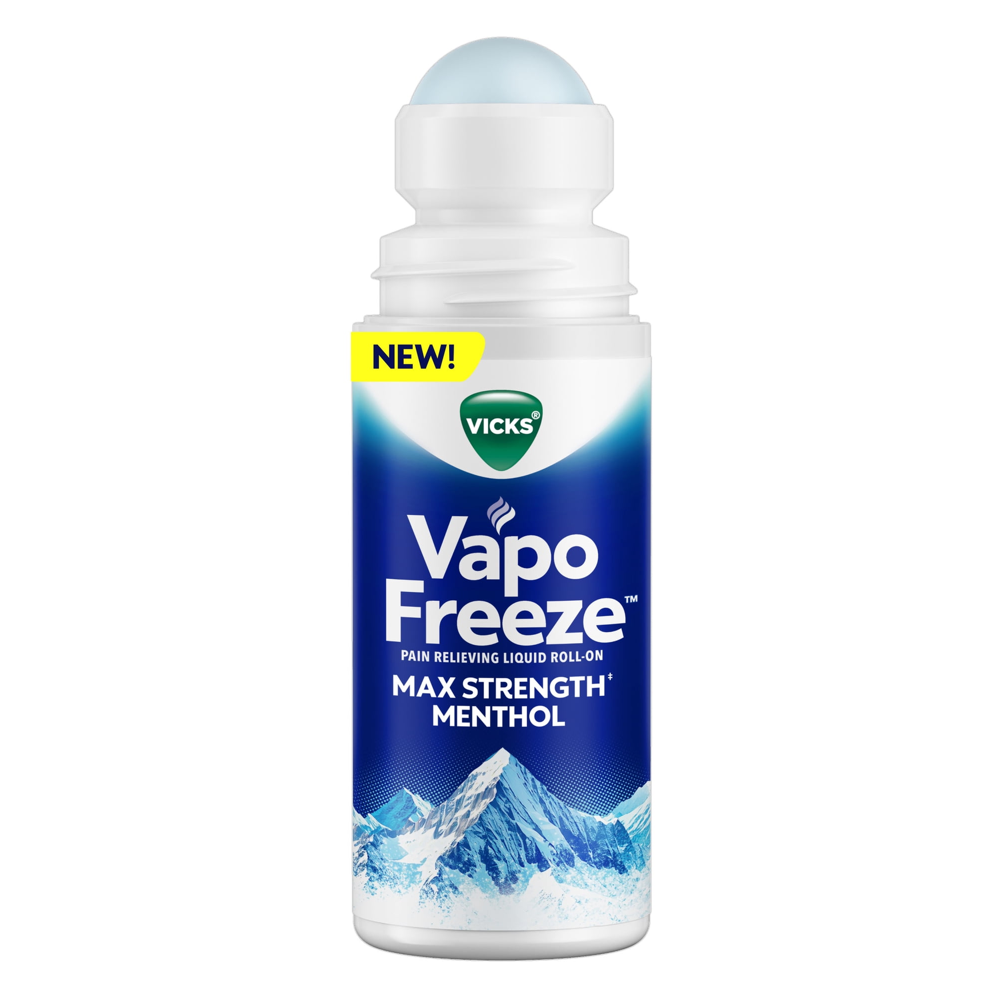 Vicks VapoFreeze Max Strength Menthol + Camphor Pain Relief Roll On, 2.5 oz