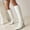 White, variant on Hvyesh Knee High Boots for Women Stiletto High Heel Gogo Boots,Leather Pointed Toe Chunky Knee High Thick Bottom Dress Boots, Fashion Long Chunky Tall Gogo Boots for Fall