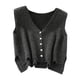 thumbnail image 5 of Suéter de mujer, chaleco informal con cuello en V, transpirable, para mujer, camisetas sin mangas de moda Gris, 5 of 9