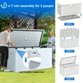 thumbnail image 6 of Dextrus Outdoor 230 Gallon Weatherproof Deck Box with Adjustable Partition, Grayish-White, 6 of 7