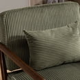 thumbnail image 4 of CQSXDA Mid Century Modern Accent Storage Chair Upholstered Fabric with Waist Cushion for Living Room or Bedroom, Antique Green, 4 of 11