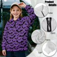 thumbnail image 6 of Uorisanigo Kids Girls Sweatshirt Casual Long Sleeve Shirts Tops Oversized Purple Black Bat Quarter Zip Pullover Sweatshirts Teen Girl School Cropped Pullover Hoodies Fall Fashion, 6 of 7
