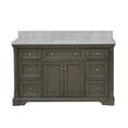 thumbnail image 5 of Sydney 60" Single Bathroom Vanity with Weathered Gray Cabinet and Carrara Marble Top, 5 of 6