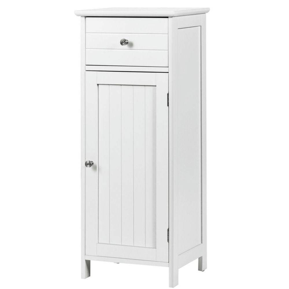 Finihen Bathroom Storage Cabinet, Bathroom Floor Cabinet, Wooden Bathroom Floor Storage Cabinet with Drawer and Shelf, for Bathroom, Living Room, Bedroom, Kitchen, White Finihen Bathroom Storage Cabinet, Bathroom Floor Cabinet, Wooden Bathroom Floor Storage Cabinet with Drawer and Shelf, for Bathroom, Living Room, Bedroom, Kitchen, White