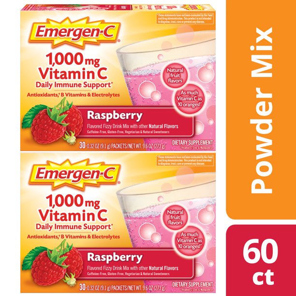 EmergenC Original Formula (60 Ct, Raspberry) Vitamin C Powder