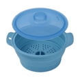 thumbnail image 2 of Collapsible Silicone Steamer Pot for Microwave, Foldable Vegetable Steamer with Perforated Tray, Space-Saving Kitchen Cookware with Cool-Touch Handles, 2 of 7