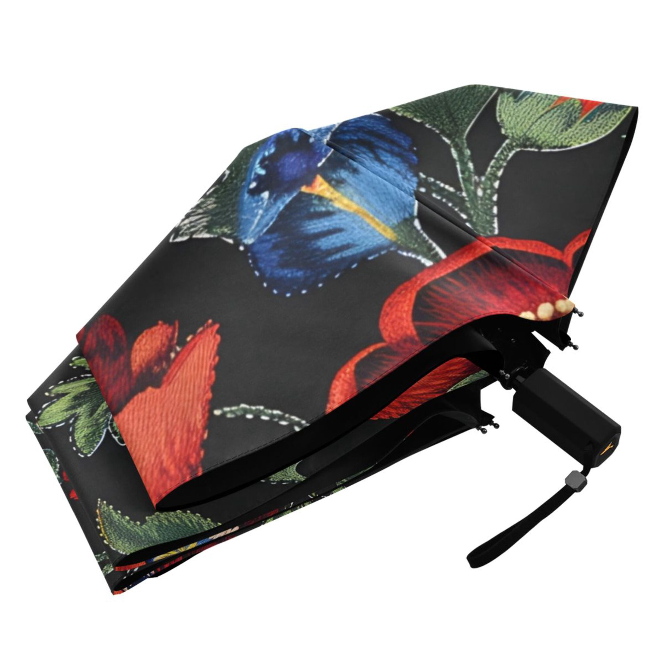 ALAZA Vintage Retro Flowers UPF 50+ Compact Folding Umbrella for Rain Travel Umbrella Packable