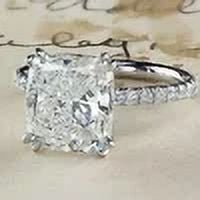 5Ct Cushion Cut Lab-Created Diamond Engagement Ring 14K White Gold Plated Silver