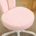 thumbnail image 2 of Ktaxon Teddy Fleece Office Chair, Rabbit Ear Backrest Vanity Chair, Adjustable Swivel Reading Chair for Home Office Pink, 2 of 8