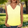 thumbnail image 2 of Mujeres sin mangas Tops de verano gradiente color fuera de posición impresión V-cuello blusa casual Mujeres V-cuello de verano Tops, 2 of 6