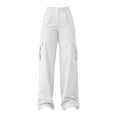 thumbnail image 5 of Baqcunre Cargo Pants Women,Women's New Summer Casual Mid Waist Stereoscopic Pocket Trousers With Waist Closed Cargo Pants,Women'S Pants,Wide Leg Pants Woman,Pants For Women,Womens Clothes,White,S, 5 of 5