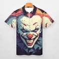 thumbnail image 3 of Psychedelic Clown Joker Men Zipper T-shirt Summer Casual Short Sleeve T-shirt Top, 3 of 7