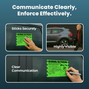 MESS Parking Violation Stickers - 100 Multi-Reason Stickers - 5 in x 8 in - Green