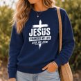 thumbnail image 3 of Jollimate Jesus Changed My Life Sweatshirt, Women's Jesus Crew, Religious Gift For Her, Faith Gift, 3 of 6