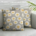 thumbnail image 3 of COMIO  Floral Throw Pillow Cushion Cover, Cartoon Like Flowers Daisies Spring Time Season Pollens Artwork Print, Decorative Square Accent Pillow Case, 3 of 5