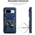 thumbnail image 2 of for Google Pixel 8 Case with Slide Camera Cover Drop Tested Military Grade Heavy Duty Protective Sturdy Rotate Ring Kickstand Phone Case for Google Pixel 8(Blue), 2 of 7
