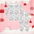 thumbnail image 2 of XDZJLR Kids Christmas Loungewear Hand Drawn Print Girls And Boys Festive Holiday Family Matching Outfit Xmas Pjs White 9T, 2 of 3