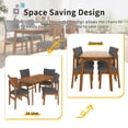 thumbnail image 6 of Mid-century Modern Dining Table Set for 4, Solid Wood Dining Table and Solid Wood Chairs, 5 Piece Farmhouse Dining Table and 4 Upholstered Chairs for Home, Kitchen, Apartment, Space Saving, 6 of 18