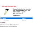 thumbnail image 2 of Radiator Coolant Overflow Expansion Tank - Compatible with 1997 - 1998 BMW 528i 2.8L 6-Cylinder, 2 of 2