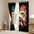 thumbnail image 3 of Manfei Bald Eagle Usa Flag Blackout Curtains Set of 2 (52x84 Each),Black Gold Curtain, 3 of 7