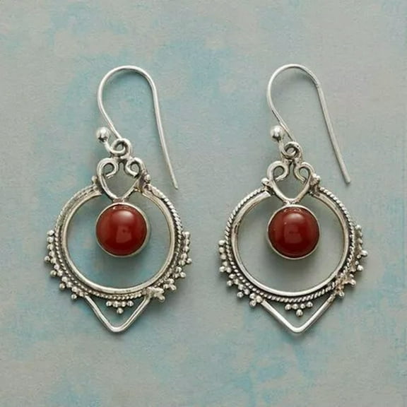 K-KED Women 925 Silver Dangle Drop Earrings Ear Hook Cubic Zirconia Wedding Jewelry-#2